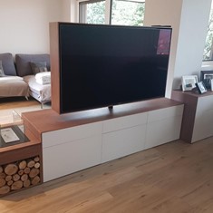 Mueble salon rechapado Nogal y lacado